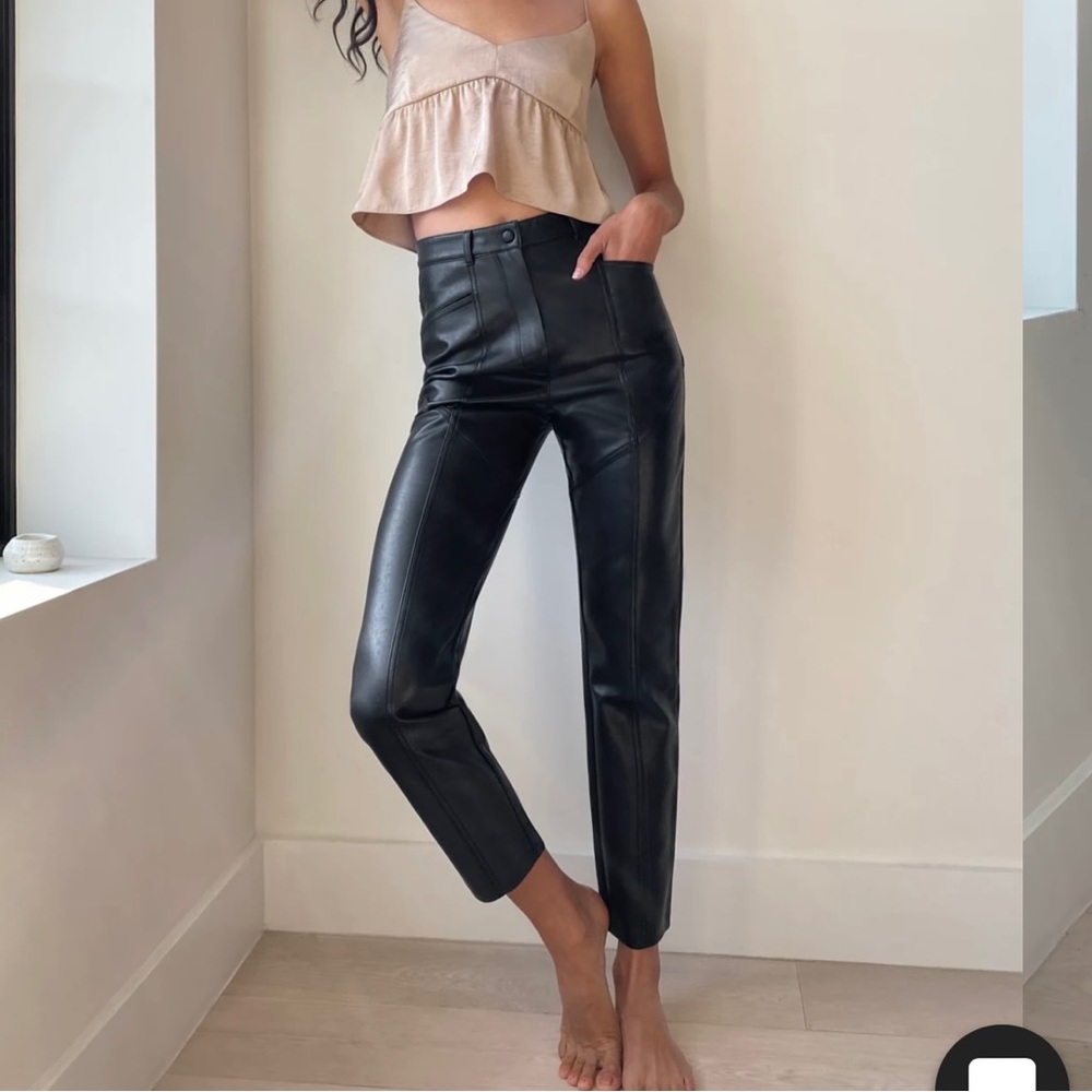 Aritzia Wilfred Rebel Pant - black vegan leather
